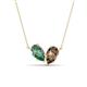 1 - Zemi 1.51 ctw Pear Shape Created Alexandrite and Smoky Quartz (7x5 mm) Toi Et Moi Pendant Necklace 
