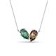 1 - Zemi 1.51 ctw Pear Shape Created Alexandrite and Smoky Quartz (7x5 mm) Toi Et Moi Pendant Necklace 