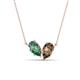 1 - Zemi 1.51 ctw Pear Shape Created Alexandrite and Smoky Quartz (7x5 mm) Toi Et Moi Pendant Necklace 