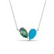 1 - Zemi 1.21 ctw Pear Shape Created Alexandrite and Turquoise (7x5 mm) Toi Et Moi Pendant Necklace 