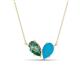 1 - Zemi 1.21 ctw Pear Shape Created Alexandrite and Turquoise (7x5 mm) Toi Et Moi Pendant Necklace 