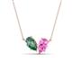 1 - Zemi 1.76 ctw Pear Shape Created Alexandrite and Lab Grown Pink Sapphire (7x5 mm) Toi Et Moi Pendant Necklace 