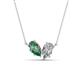 1 - Zemi 2.16 ctw Pear Shape Created Alexandrite and Lab Grown Diamond (7x5 mm) Toi Et Moi Pendant Necklace 