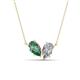 1 - Zemi 1.66 ctw Pear Shape Created Alexandrite and Natural Diamond (7x5 mm) Toi Et Moi Pendant Necklace 
