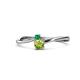 1 - Lucie 4.10 mm Bold Round Emerald and Peridot 2 Stone Promise Ring 