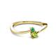 2 - Lucie 4.10 mm Bold Round Emerald and Peridot 2 Stone Promise Ring 