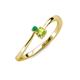 3 - Lucie 4.10 mm Bold Round Emerald and Peridot 2 Stone Promise Ring 
