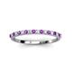 4 - Iskra 1.50 mm Round Amethyst and Lab Grown Diamond 18 Stone Wedding Band 
