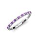 3 - Iskra 1.50 mm Round Amethyst and Lab Grown Diamond 18 Stone Wedding Band 
