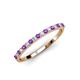 3 - Iskra 1.50 mm Round Amethyst and Lab Grown Diamond 18 Stone Wedding Band 