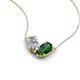 5 - Zemi 1.45 ctw Pear Shape Lab Grown Diamond and Lab Grown Emerald (7x5 mm) Toi Et Moi Pendant Necklace 