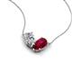 5 - Zemi 1.60 ctw Pear Shape Lab Grown Diamond and Lab Grown Ruby (7x5 mm) Toi Et Moi Pendant Necklace 