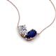 5 - Zemi 1.55 ctw Pear Shape Lab Grown Diamond and Lab Grown Blue Sapphire (7x5 mm) Toi Et Moi Pendant Necklace 