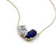 5 - Zemi 1.55 ctw Pear Shape Lab Grown Diamond and Lab Grown Blue Sapphire (7x5 mm) Toi Et Moi Pendant Necklace 
