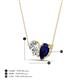 4 - Zemi 1.55 ctw Pear Shape Lab Grown Diamond and Lab Grown Blue Sapphire (7x5 mm) Toi Et Moi Pendant Necklace 