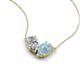 5 - Zemi 1.25 ctw Pear Shape Lab Grown Diamond and Aquamarine (7x5 mm) Toi Et Moi Pendant Necklace 