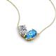 5 - Zemi 1.50 ctw Pear Shape Lab Grown Diamond and Blue Topaz (7x5 mm) Toi Et Moi Pendant Necklace 