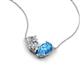 5 - Zemi 1.50 ctw Pear Shape Lab Grown Diamond and Blue Topaz (7x5 mm) Toi Et Moi Pendant Necklace 