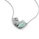 5 - Zemi 1.00 ctw Pear Shape Lab Grown Diamond and Opal (7x5 mm) Toi Et Moi Pendant Necklace 
