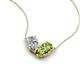 5 - Zemi 1.45 ctw Pear Shape Lab Grown Diamond and Peridot (7x5 mm) Toi Et Moi Pendant Necklace 