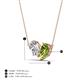 4 - Zemi 1.45 ctw Pear Shape Lab Grown Diamond and Peridot (7x5 mm) Toi Et Moi Pendant Necklace 