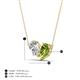 4 - Zemi 1.45 ctw Pear Shape Lab Grown Diamond and Peridot (7x5 mm) Toi Et Moi Pendant Necklace 