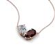 5 - Zemi 1.55 ctw Pear Shape Lab Grown Diamond and Red Garnet (7x5 mm) Toi Et Moi Pendant Necklace 