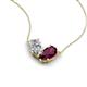 5 - Zemi 1.55 ctw Pear Shape Lab Grown Diamond and Rhodolite Garnet (7x5 mm) Toi Et Moi Pendant Necklace 