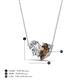 4 - Zemi 1.30 ctw Pear Shape Lab Grown Diamond and Smoky Quartz (7x5 mm) Toi Et Moi Pendant Necklace 