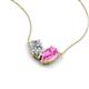 5 - Zemi 1.55 ctw Pear Shape Lab Grown Diamond and Lab Grown Pink Sapphire (7x5 mm) Toi Et Moi Pendant Necklace 