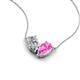 5 - Zemi 1.55 ctw Pear Shape Lab Grown Diamond and Lab Grown Pink Sapphire (7x5 mm) Toi Et Moi Pendant Necklace 