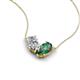 5 - Zemi 1.66 ctw Pear Shape Natural Diamond and Created Alexandrite (7x5 mm) Toi Et Moi Pendant Necklace 