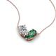 5 - Zemi 1.66 ctw Pear Shape Natural Diamond and Created Alexandrite (7x5 mm) Toi Et Moi Pendant Necklace 