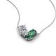 5 - Zemi 1.66 ctw Pear Shape Natural Diamond and Created Alexandrite (7x5 mm) Toi Et Moi Pendant Necklace 