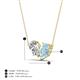 4 - Zemi 1.40 ctw Pear Shape Natural Diamond and Aquamarine (7x5 mm) Toi Et Moi Pendant Necklace 