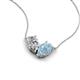 5 - Zemi 1.40 ctw Pear Shape Natural Diamond and Aquamarine (7x5 mm) Toi Et Moi Pendant Necklace 