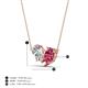 4 - Zemi 1.50 ctw Pear Shape Natural Diamond and Pink Tourmaline (7x5 mm) Toi Et Moi Pendant Necklace 