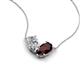 5 - Zemi 1.70 ctw Pear Shape Natural Diamond and Red Garnet (7x5 mm) Toi Et Moi Pendant Necklace 