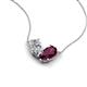 5 - Zemi 1.70 ctw Pear Shape Natural Diamond and Rhodolite Garnet (7x5 mm) Toi Et Moi Pendant Necklace 