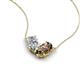 5 - Zemi 1.45 ctw Pear Shape Natural Diamond and Smoky Quartz (7x5 mm) Toi Et Moi Pendant Necklace 
