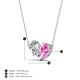 4 - Zemi 1.70 ctw Pear Shape Natural Diamond and Lab Grown Pink Sapphire (7x5 mm) Toi Et Moi Pendant Necklace 