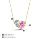 4 - Zemi 1.70 ctw Pear Shape Natural Diamond and Lab Grown Pink Sapphire (7x5 mm) Toi Et Moi Pendant Necklace 