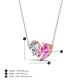 4 - Zemi 1.70 ctw Pear Shape Natural Diamond and Lab Grown Pink Sapphire (7x5 mm) Toi Et Moi Pendant Necklace 