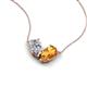 5 - Zemi 1.45 ctw Pear Shape Natural Diamond and Citrine (7x5 mm) Toi Et Moi Pendant Necklace 