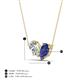 4 - Zemi 1.40 ctw Pear Shape Natural Diamond and Iolite (7x5 mm) Toi Et Moi Pendant Necklace 