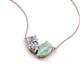 5 - Zemi 1.15 ctw Pear Shape Natural Diamond and Opal (7x5 mm) Toi Et Moi Pendant Necklace 