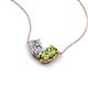 5 - Zemi 1.60 ctw Pear Shape Natural Diamond and Peridot (7x5 mm) Toi Et Moi Pendant Necklace 