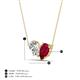 4 - Zemi 1.75 ctw Pear Shape Natural Diamond and Lab Grown Ruby (7x5 mm) Toi Et Moi Pendant Necklace 