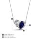 4 - Zemi 1.70 ctw Pear Shape Natural Diamond and Lab Grown Blue Sapphire (7x5 mm) Toi Et Moi Pendant Necklace 