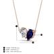 4 - Zemi 1.70 ctw Pear Shape Natural Diamond and Lab Grown Blue Sapphire (7x5 mm) Toi Et Moi Pendant Necklace 